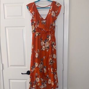 Floral Orange Dress